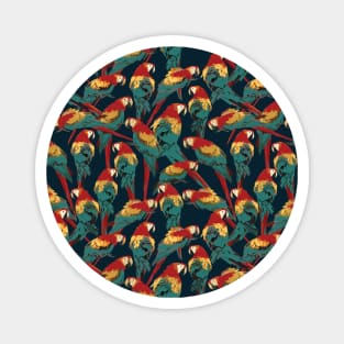 seamless pattern of scarlet macaw birds. Magnet